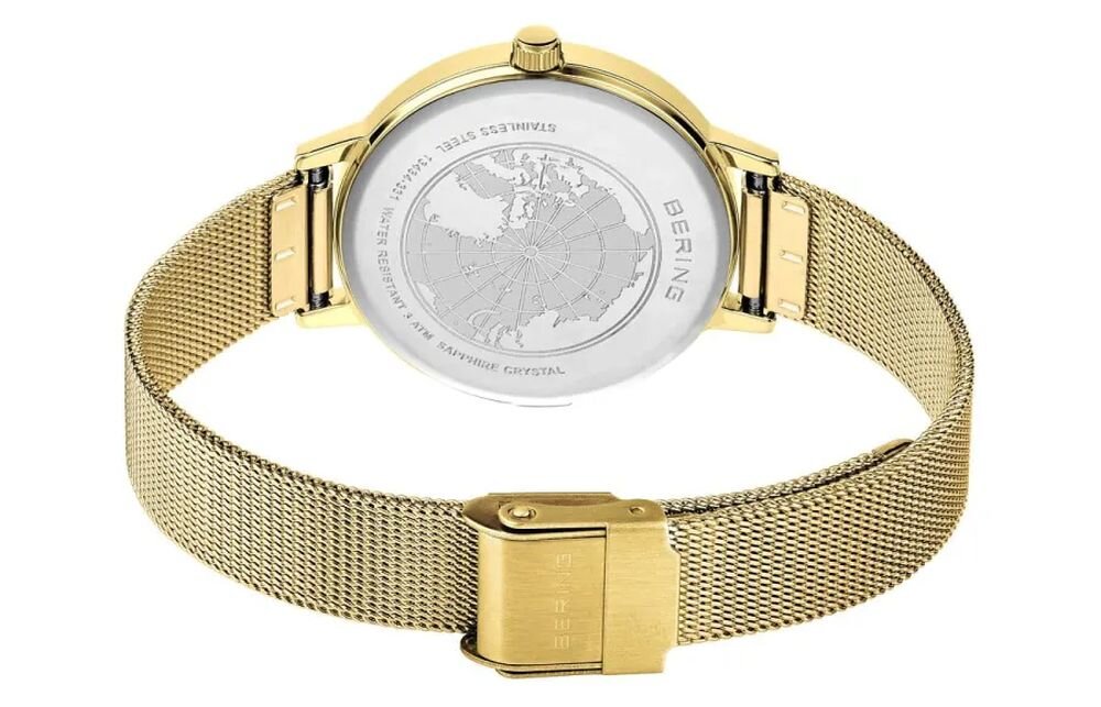BERING Classic 13434 stalowa bransoleta mesh różowe złoto odporność materiałów zegarek damski