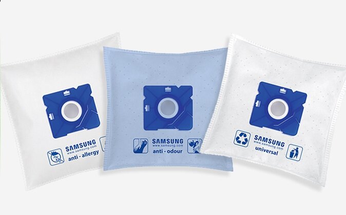 Samsung 3 rodzaje worków Materiałowe i papierowe Samsung 3 rodzaje worków Materiałowe i papierowe