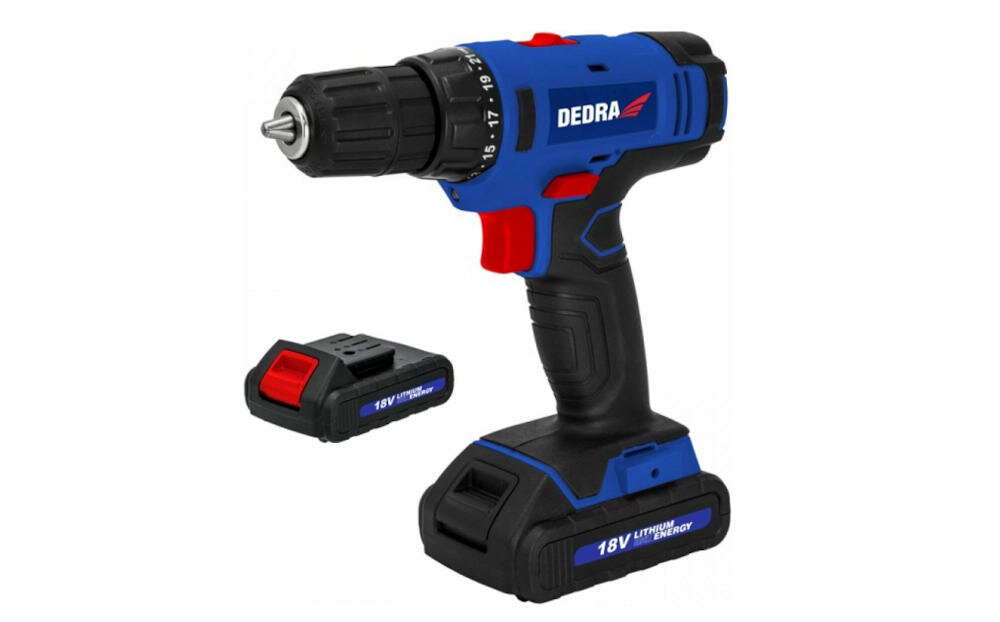 DEDRA-DED7880B wiertarka wkrętarka wiercenie otwory oświetlenie praca ciemność szybkie ładowanie prędkość akumulator typ uchwyt soft grip szybkomocujący