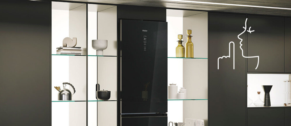 LODÓWKA HAIER HDR7619DNGB cicha praca emitacja dźwięków 37 db elegancja komfort