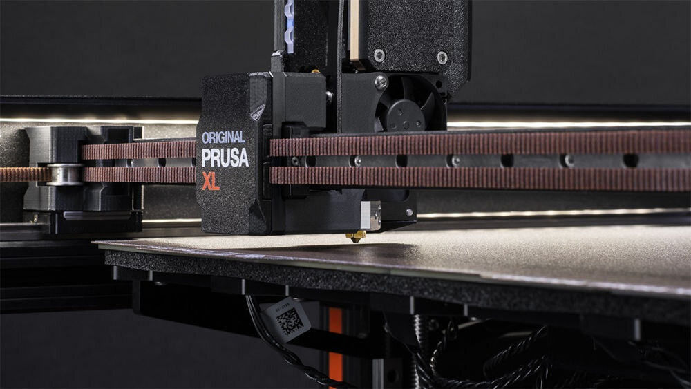 Drukarka 3D PRUSA XL Wi-Fi, LAN (5 Głowic) zbliżenie na głowicę Nextruder, czujnik masy, autokalibracja