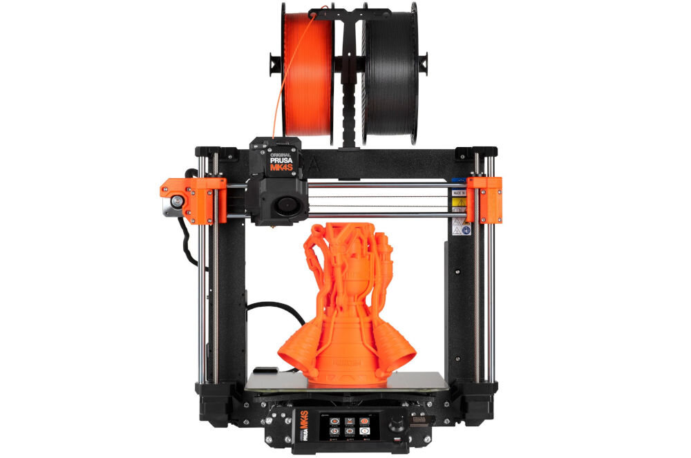 Drukarka 3D PRUSA MK4S Wi-Fi, LAN (Zmontowana) drukarka na białym tle Power Panic, wznowienie pracy, ochrona projektu