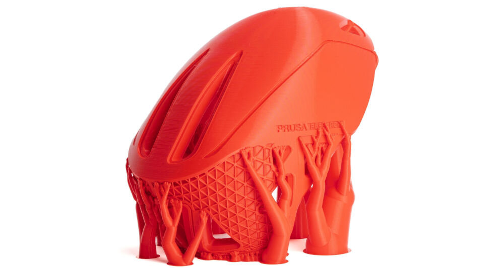 Drukarka 3D PRUSA MK4S Wi-Fi, LAN (Zmontowana) wydrukowana rzecz na białym tle nawisy 75°, brak podpór, oszczędność filamentu