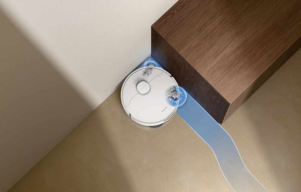 Robot sprzątający DREAME L10s Ultra Gen 3 Biały Czystość w każdym zakamarku Technologia Dual Flex Arm Wysuwana szczotka boczna system MopExtend™ RoboSwing do samych krawędzi i narożników