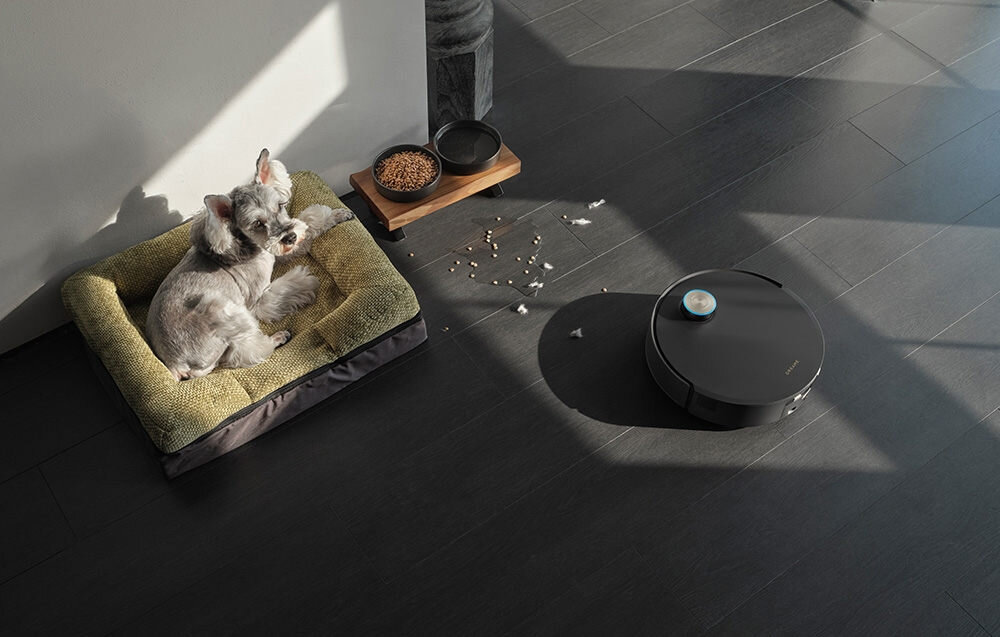 Robot sprzątający DREAME Aqua 10 Ultra Roller Complete Czarny  Dla opiekunów zwierząt tryb Pet Care 4.0 nagrywa filmiki i robi zdjęcia lokalizowanie pupila interakcja głosowa