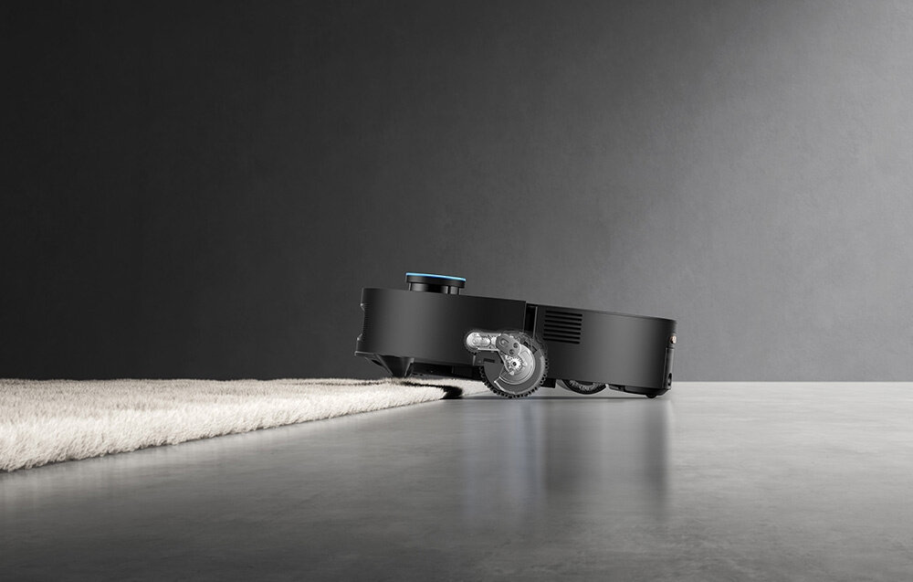 Robot sprzątający DREAME Aqua 10 Ultra Roller Complete Czarny Układ AgiLift™ jezdny AgiLift™ z trzema kółkami dywany wysokość obniżenie konstrukcji do 98 mm