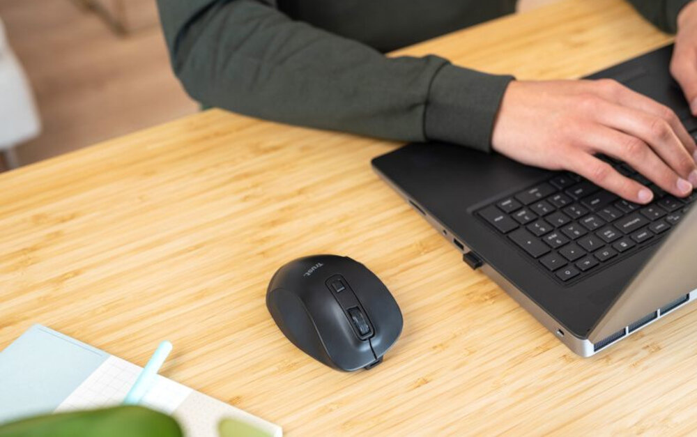 Mysz TRUST Fyda ECO Wireless materialy recykling precyzja czulosc dpi 