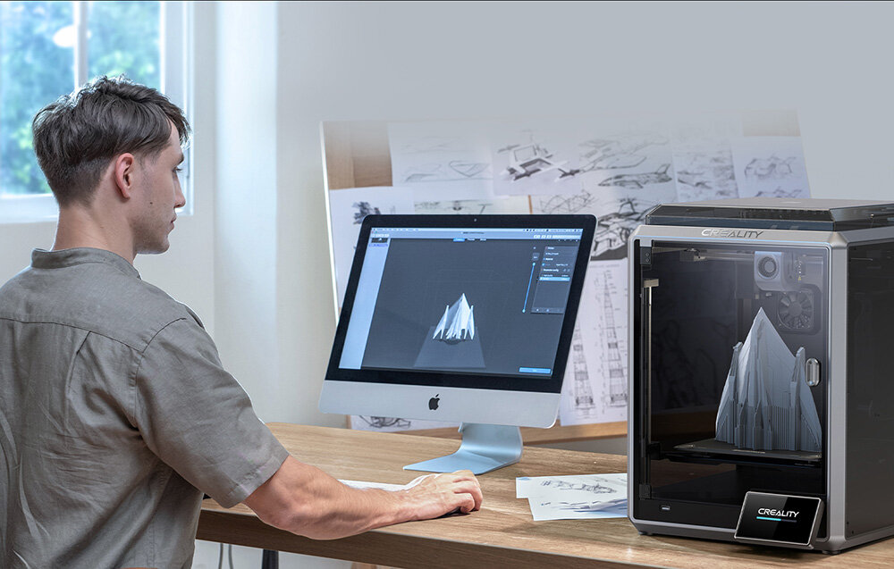 CREALITY K1 inteligentny system operacyjny interfejsem komputerem, telefonem, chmurą modułami