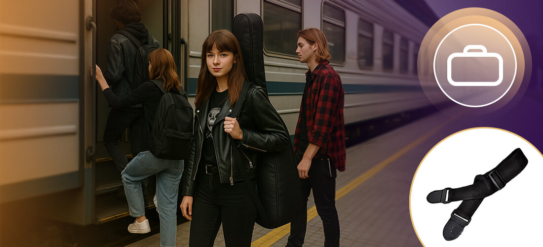 Gitara akustyczna MoonMelody MM-G20 gryf 18 progów korpus 38 cali połysk, osoba grająca na ulicy w obecności publiczności