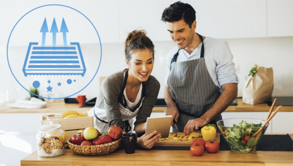 Okap CANDY CBT625/2B/1 Czarny filtr weglowy zapach