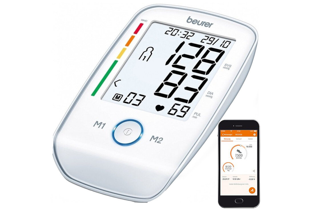 Ciśnieniomierz BEURER BM 45 Biały Współpraca z aplikacją mobilną funkcja Scan & Save aplikacja beurer HealthManager lub HealthManager Pro Wystarczy zeskanować ekran