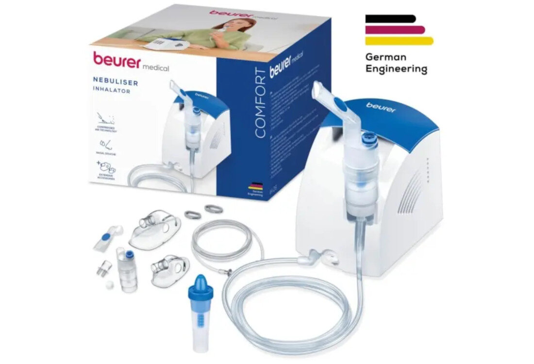 Inhalator nebulizator pneumatyczny BEURER IH 26 zestaw akcesoria komplet wyposazenie