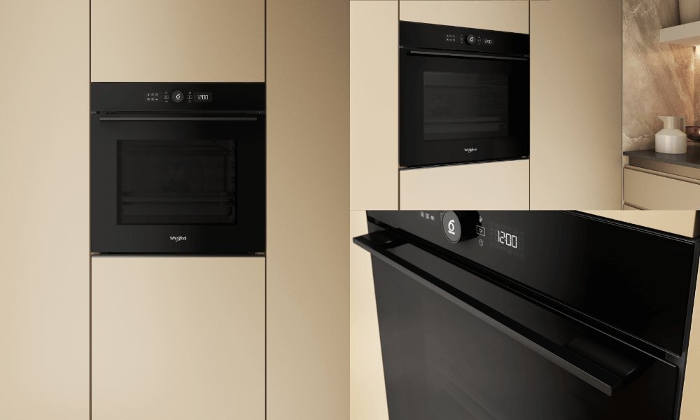 PIEKARNIK WHIRLPOOL WOI5S8CM1SBA czarny elegancki kolor estetyczny wygląd funkcjonalność prowadnice teleskopowe bezpieczne łatwe wysuwanie Soft Closing ciche zamykanie