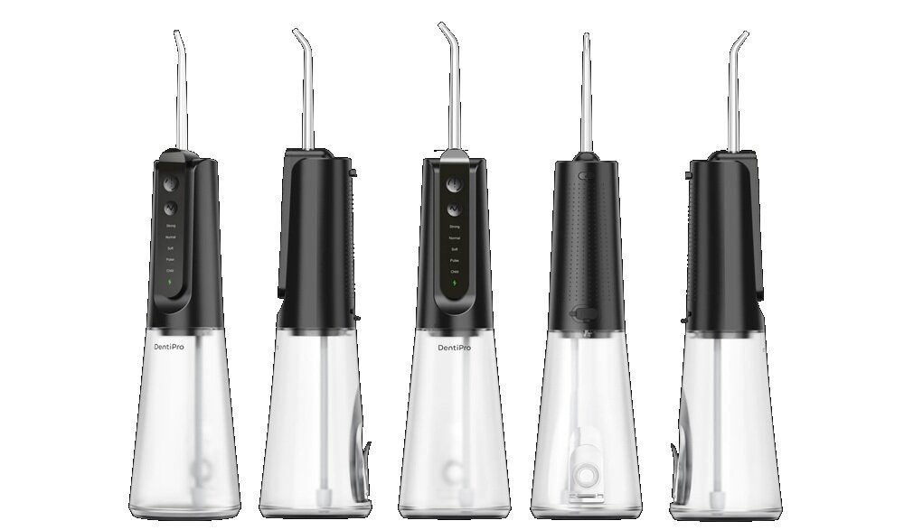 Irygator ALPHA DentiPro SWF-05 Czarny duże ciśnienie, usuwanie resztek jedzenia, do trudno dostępnych miejsc