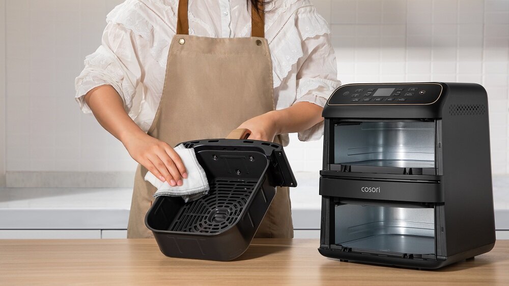 Air Fryer Frytkownica beztłuszczowa COSORI Turbo Tower Compact 8.6 l nieprzywierająca powłoka ceramiczna, można myć w zmywarce, łatwiejsze sprzątanie