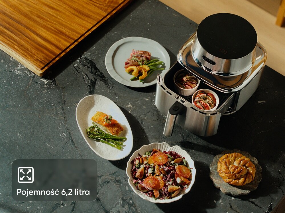 Air Fryer Frytkownica beztłuszczowa COSORI Iconic Single 6.2 l pojemny kosz, większe porcje jedzenia, dla całej rodziny