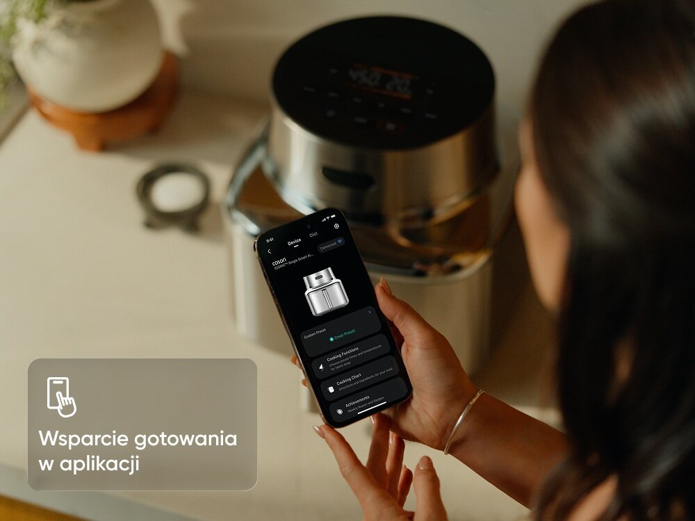 Air Fryer Frytkownica beztłuszczowa COSORI Iconic Single 6.2 l wsparcie aplikacji, personalizacja ustawień, bogata baza przepisów