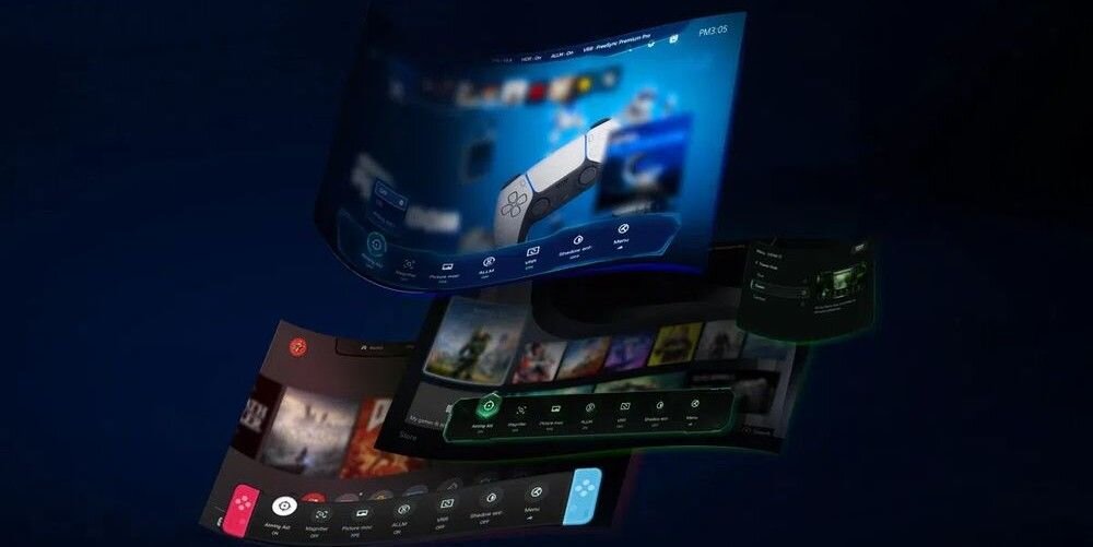 Telewizor IFFALCON 65U85 Game Bar parametry gry kontrola ustawień, kadry obrazów z telewizora na ciemnym tle