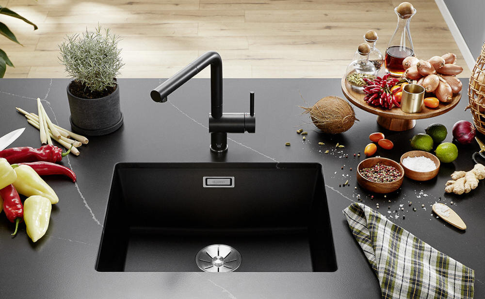 BLANCO zlewozmywak wbudowany montaż blat kuchenny otwór silgranit granit łatwe czyszczenie kamień
