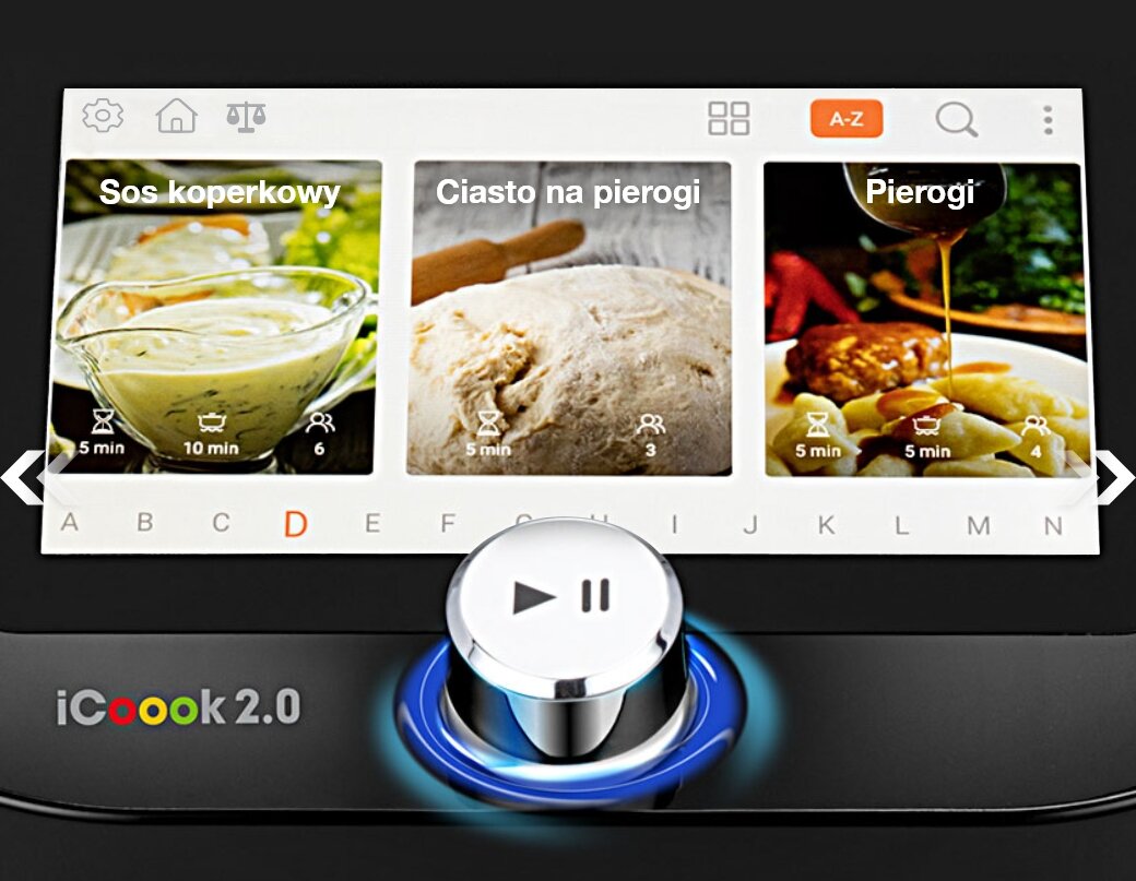 Wyświetlacz z przepisami.