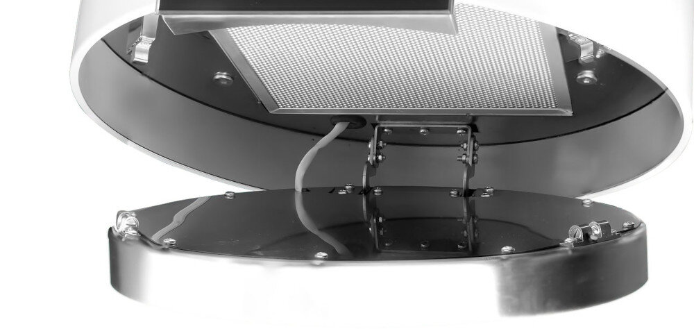 Okap VDB Isla Glass Biały wyciąg pochłaniacz