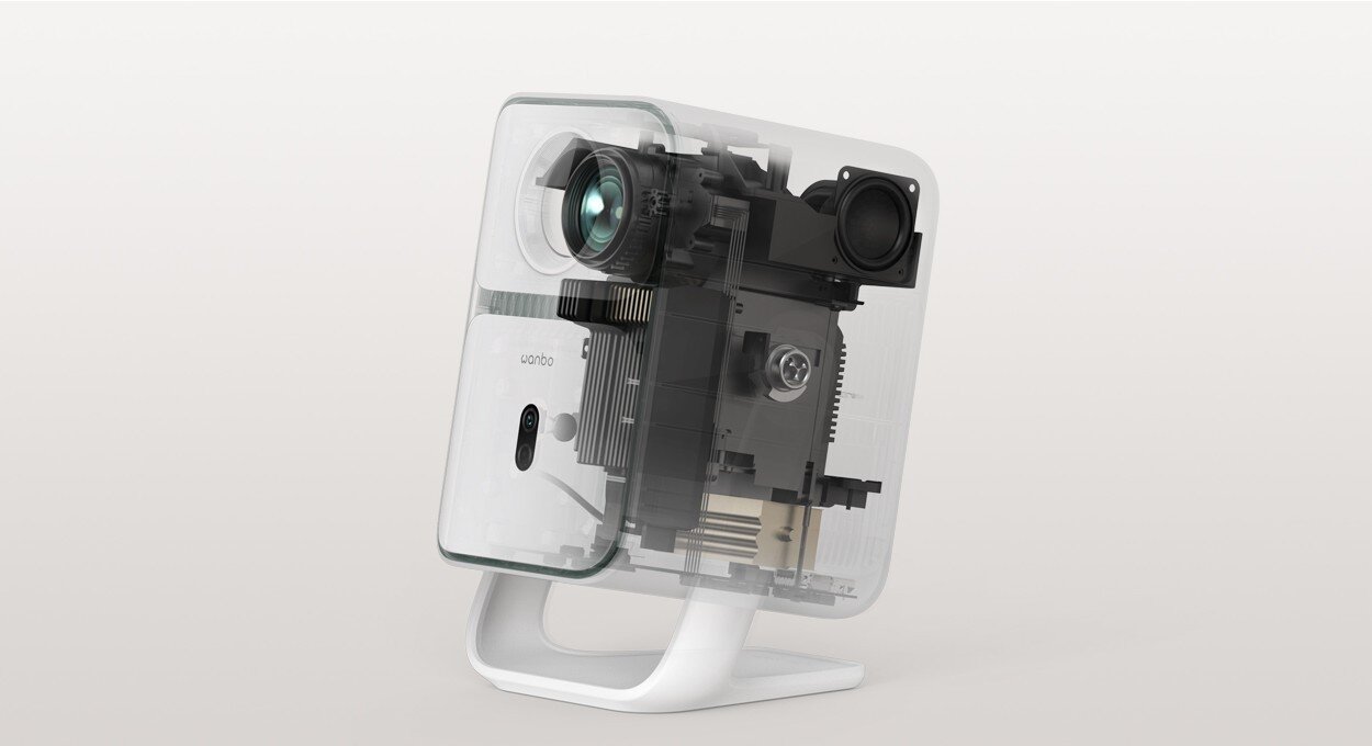 Projektor WANBO T2 Ultra - Żywotność i cisza, Silnik optyczny, długa żywotność lampy, niski poziom hałasu, przekrój środka projektora