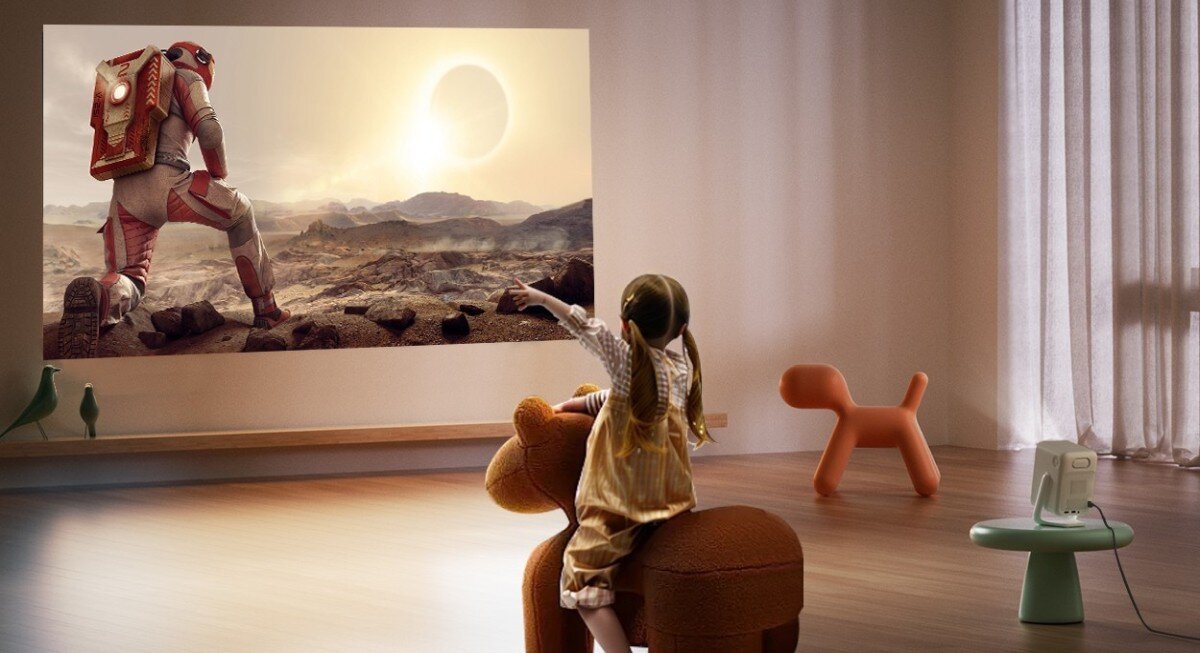 Projektor WANBO T2 Ultra - Bezpieczny dla oczu, technologia rozproszonego światła, Redukcja niebieskiego światła, projektor wyświetlający obraz na ścianie