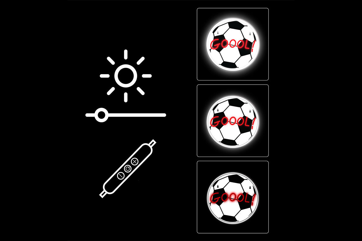 Neon LED MANTA Pilka włącznikowi regulatorowi jasności dostosować światło 2-metrowy kabel