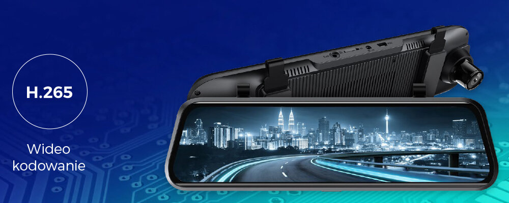 WIDEOREJESTRATOR MIKAVI PQ5 DUAL LUSTERKO Z ZESTAWEM PARKINGOWYM obiektyw kąt widzenia