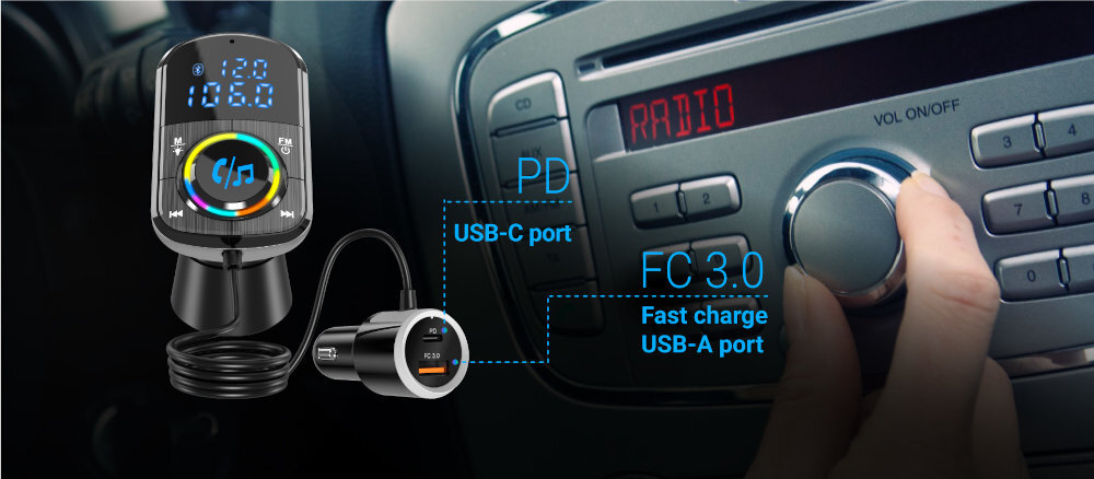 Transmiter FM NAVITEL BHF08 PRO karcie microSD transmitera smartfonem
