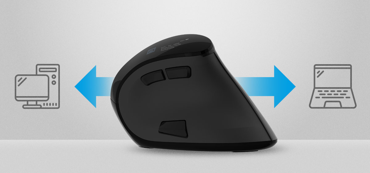 Natec Euphonie Pro Technologia Easy Switch jednoczesne sparowanie myszy z dwoma urządzeniami przełączanie się między nimi nano odbiornika 2,4 GHz Bluetooth 5.0 USB-A - mysz do pc i laptopa