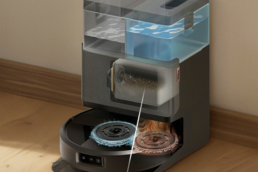 Robot sprzątający IROBOT Roomba Plus 505 Autowash Czarny Automatyczne opróżnianie i mycie  stacja AutoWash™  czas pranie suszenie padów ciepłe powietrze