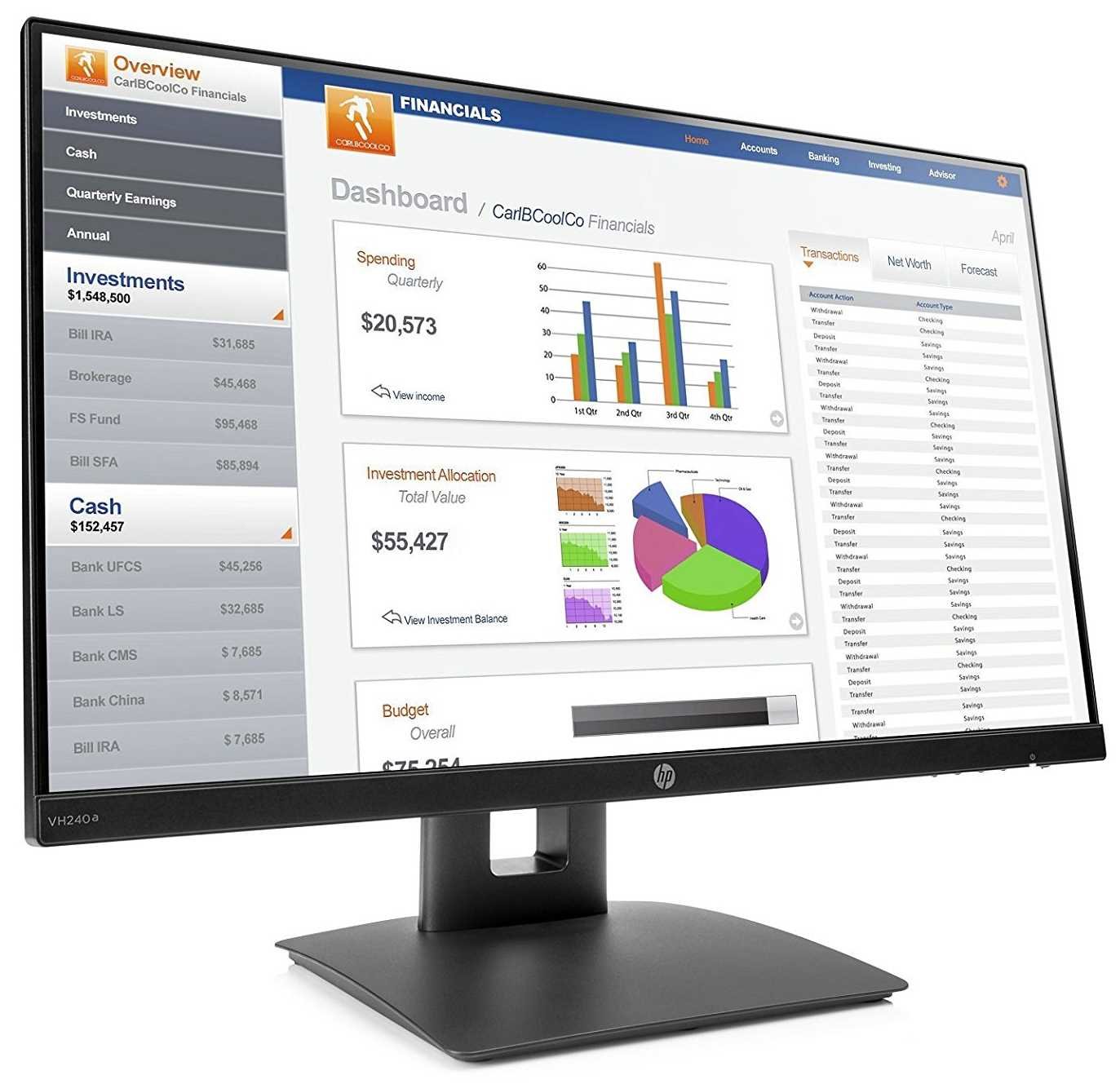 Monitor HP VH240a - Szeroki Kąt Widzenia