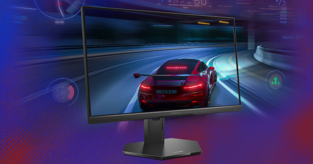 Monitor LENOVO Legion 25-10 24.5 cala 1920x1080px IPS 320Hz 0.5 [MPRT] 	
					prezentacja monitora na fioletowym tle z gradientem na ekranie gra wyścigowa
					NVIDIA® G-SYNC® AMD FreeSync Premium VESA Adaptive Sync eliminacja efektu rozrywania bez zakłóceń
