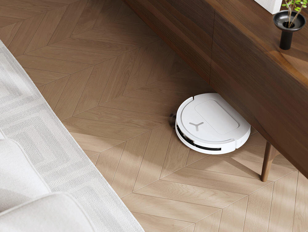 Robot sprzątający ECOVACS Deebot T50 Pro Omni Biały wygląd prezentacja design wizualizacja lifestyle Ultracienka konstrukcja wysokość system nawigacji TrueMapping 2.0 powierzchnia