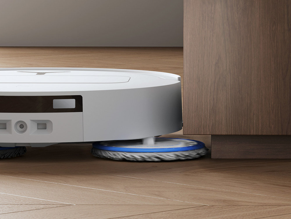 Robot sprzątający ECOVACS Deebot T50 Pro Omni Biały Zaawansowane mopowanie odkurza mopuje OZMO Turbo Mopping z automatycznym dozowaniem środka czyszczącego Obracające się płyty mopujące gorąca woda temperatura 