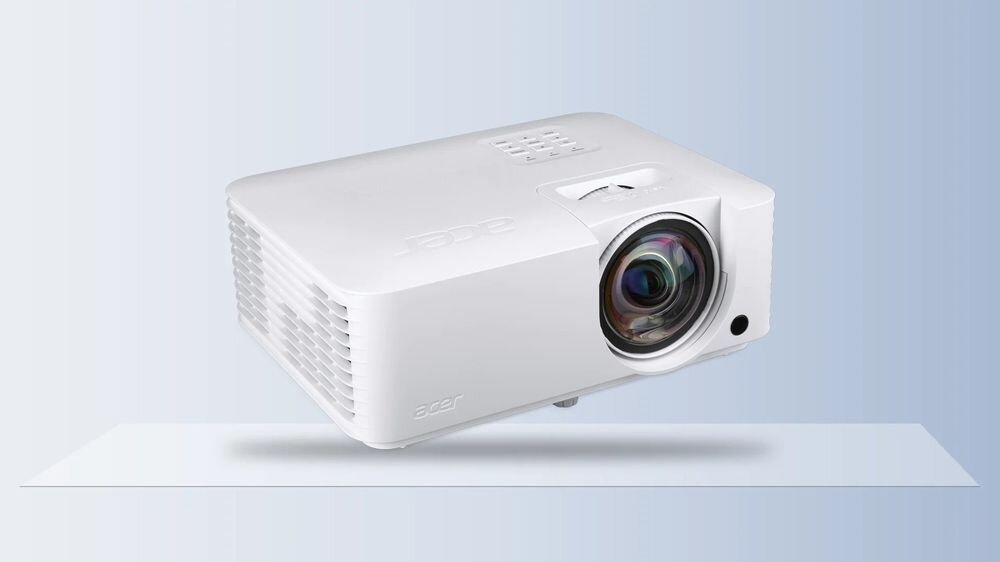 Projektor ACER Vero SL2520N Full HD, projektor laserowy do prezentacji, Projektor Acer Vero SL2520n, widok z przodu pod kątem