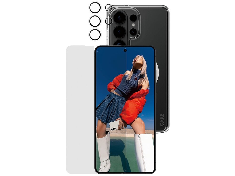 Filtr prywatności z boku, szkło Ultra-Wide Fit i powłoka oleofobowa