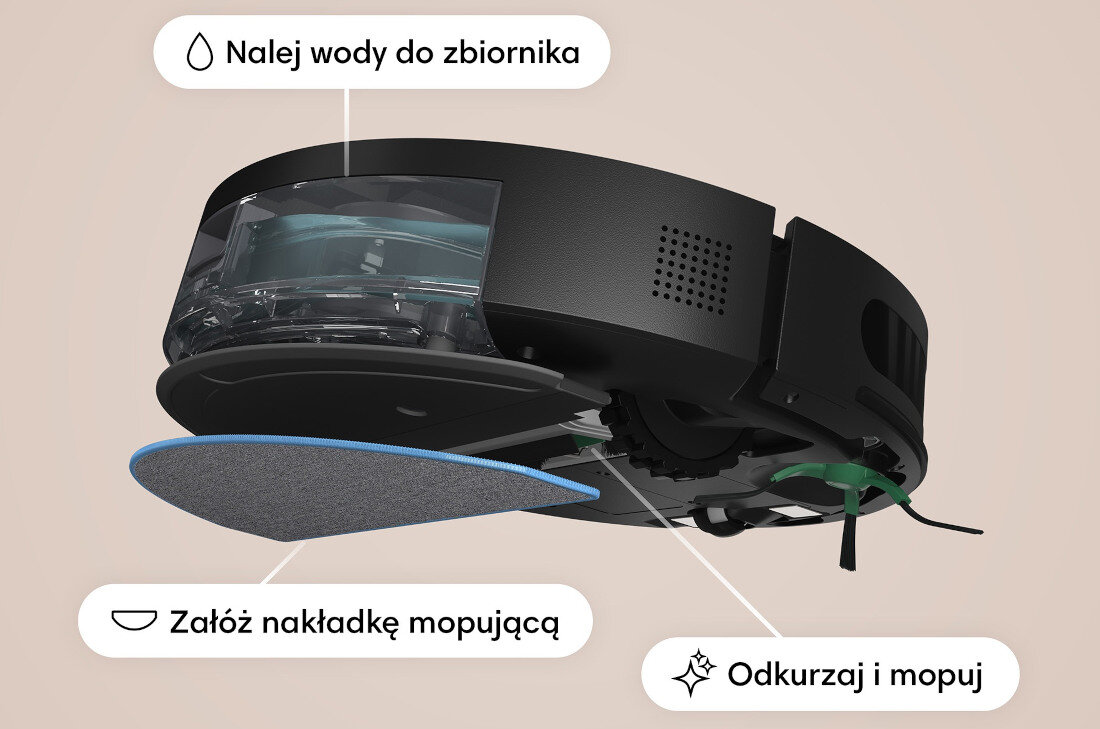 Robot sprzątający IROBOT Roomba Combo Essential Y011240 Czarny dodatkowe czyszczenie