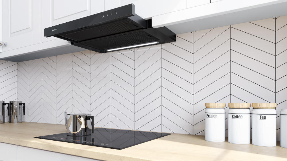 GLOBALO Teslo 60.1 okap regulacja prędkość skokowa gotowanie pochłanianie opary zapachy oświetlenie led