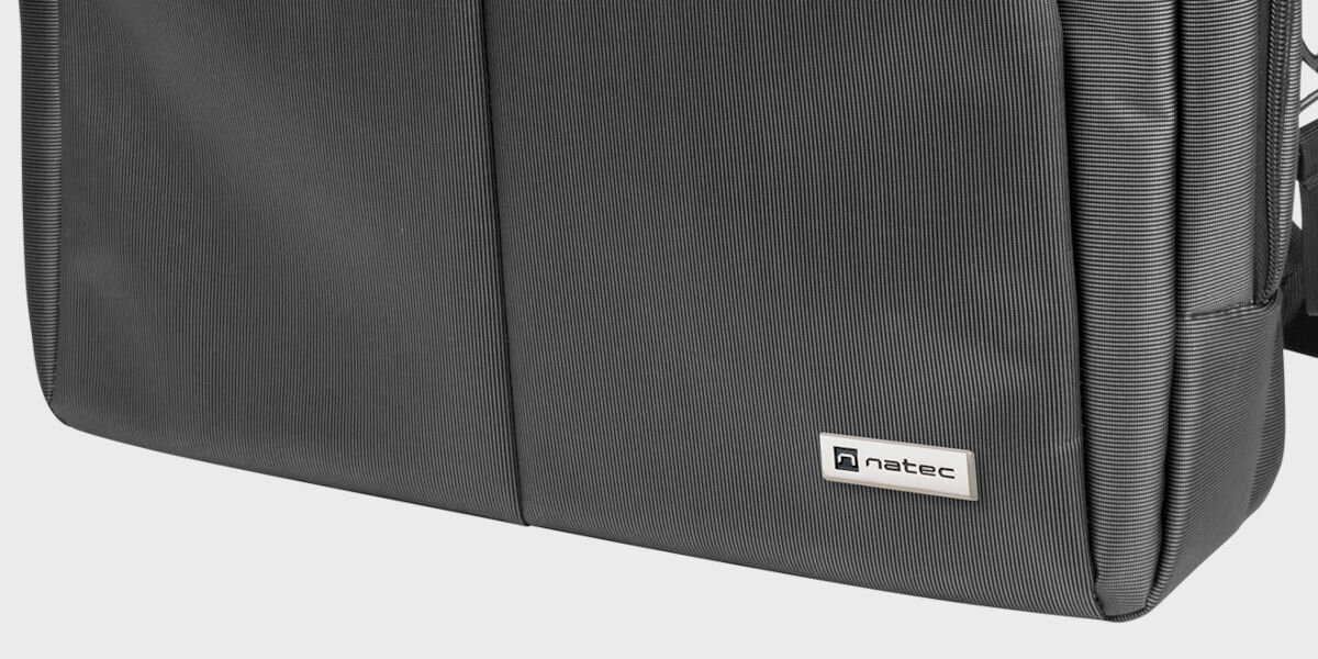 Torba na laptopa NATEC NTO-0812 Gazelle 15.6-16 cali Grafitowy wykonana z solidnych materiałów syntetycznych podwójna warstwa na spodzie