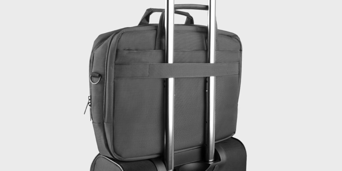 Torba na laptopa NATEC NTO-0812 Gazelle 15.6-16 cali Grafitowy system trolley specjalny pas z tyłu torby regulowany odpinany pasek wzmocniona rączka miękkie wykończenie