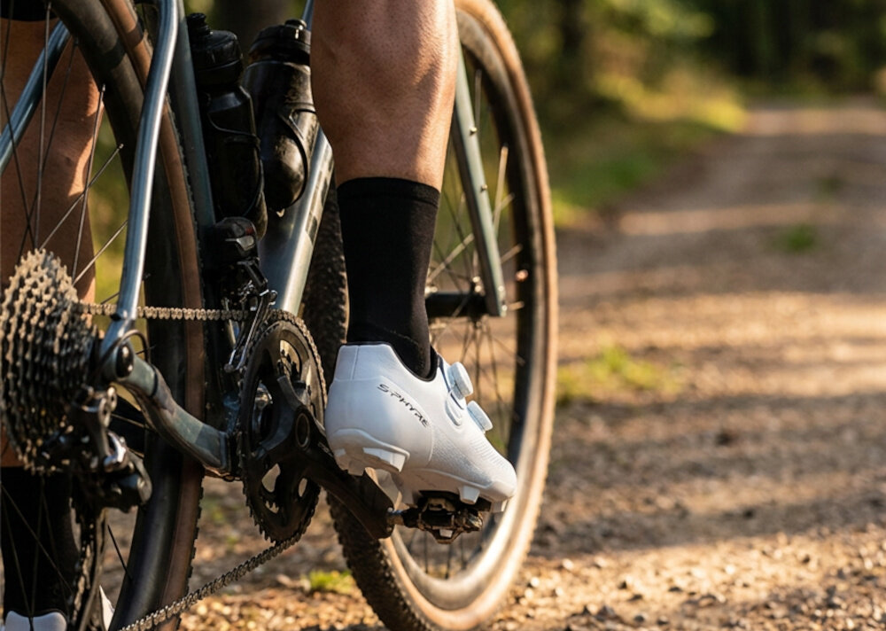 Buty rowerowe SHIMANO S-Phyre SH-RX910 Biały (rozmiar 44) Specjalny koszyczek w tylnej części buta stabilizuje piętę stopa pozostaje w korzystnej pozycji podczas naciskania na pedały ruch nogi może być bardziej kontrolowany Stabilne osadzenie pięty