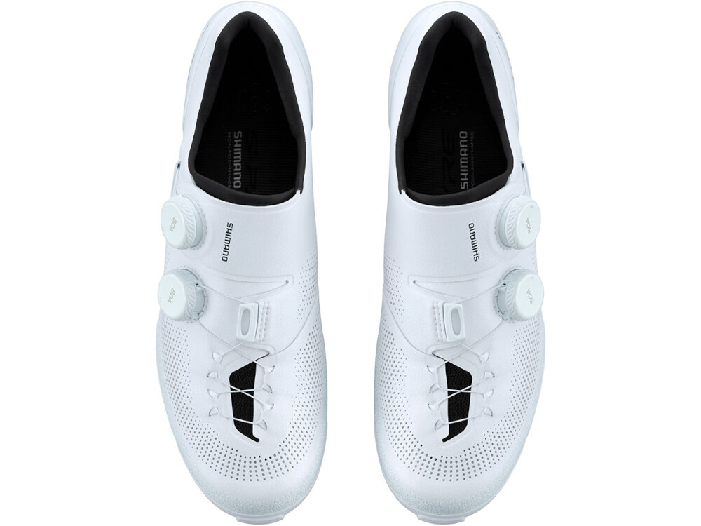Buty rowerowe SHIMANO S-Phyre SH-RX910 Biały (rozmiar 44) Bezszwowe połączenie podeszwy środkowej z cholewką stabilności podczas pedałowania funkcjonalności niskiej masy precyzyjnego trzymania stopy