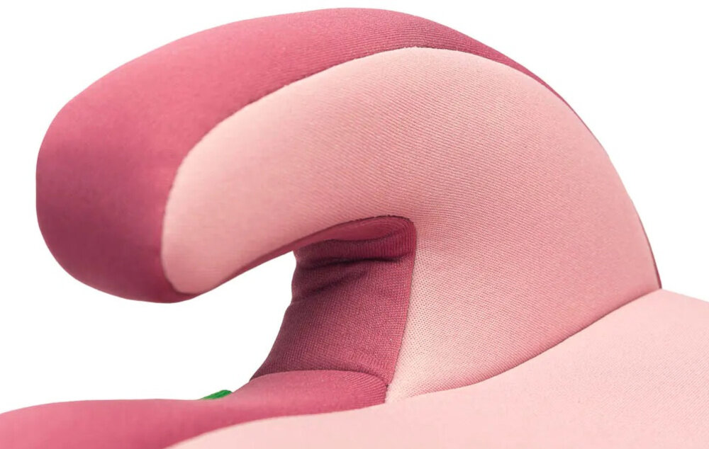 Podstawka samochodowa CARETERO Puma I-Size Różowy zbliżenie na podłokietnik przestronne siedzisko ergonomicznie wyprofilowane podłokietniki wymiary wewnętrzne (38 x 33 cm) swobodne ułożenie nóg i bioder bez uczucia ucisku podłokietniki wspierają naturalne ułożenie rąk prawidłowym prowadzeniu pasa biodrowego