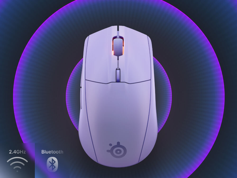 Mysz STEELSERIES Rival 3 Wireless Gen 2 wizualizacja łączności bezprzewodowej połączenie 2,4 GHz Bluetooth Quantum 2.0 Dual Wireless