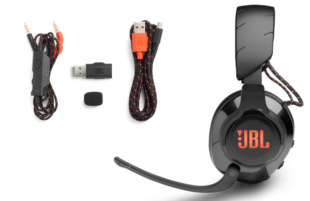 Słuchawki JBL Quantum 810 dźwięk moc łączność szumy redukcja szumów hałas głośność zakres częstotliwość waga zasilanie ładowanie złącze port wtyczka działanie etui smartfon sterowanie wygoda muzyka