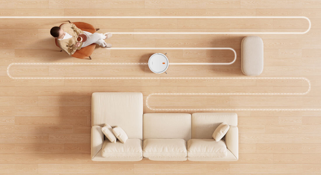 Robot sprzątający XIAOMI Vacuum E5 EU Biały Zautomatyzowane czyszczenie czujniki nawigowanie przeszkody unikarnie obszar trasa sprzątanie