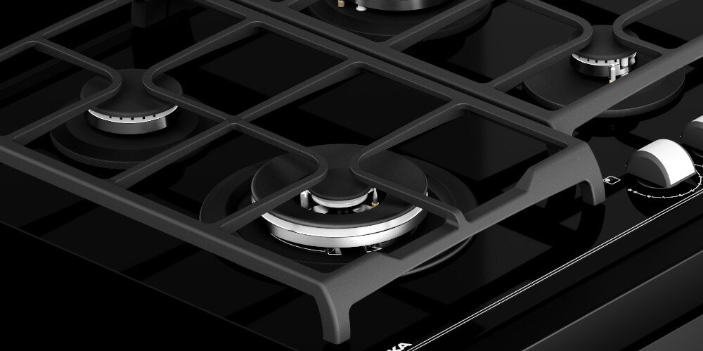 TEKA JZC 96324 ABC BK żeliwne zakrzywione ruszty przesuwanie garnki patelnie palnik niezależność praca