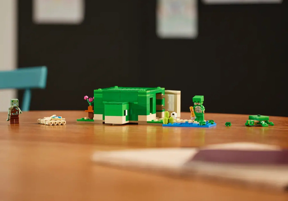 LEGO 21254 Minecraft Domek na plaży żółwi zabawa edukacja rozwój wyposażenie kreatywność